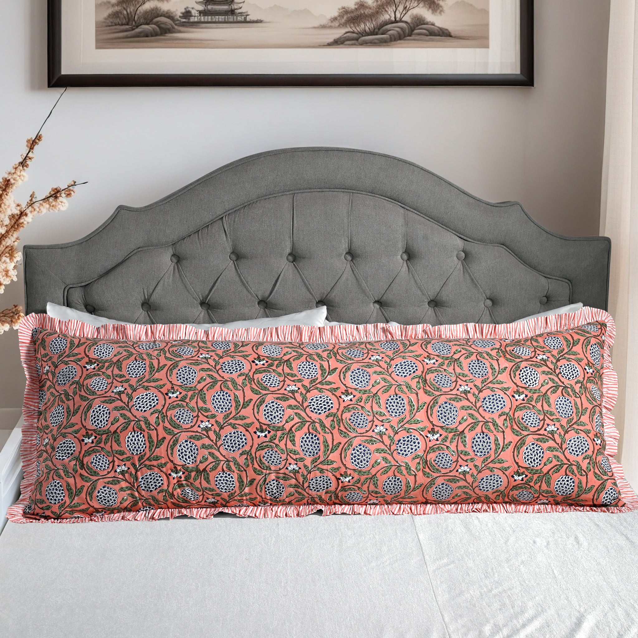 Dark Salmon Pink Sham Cover