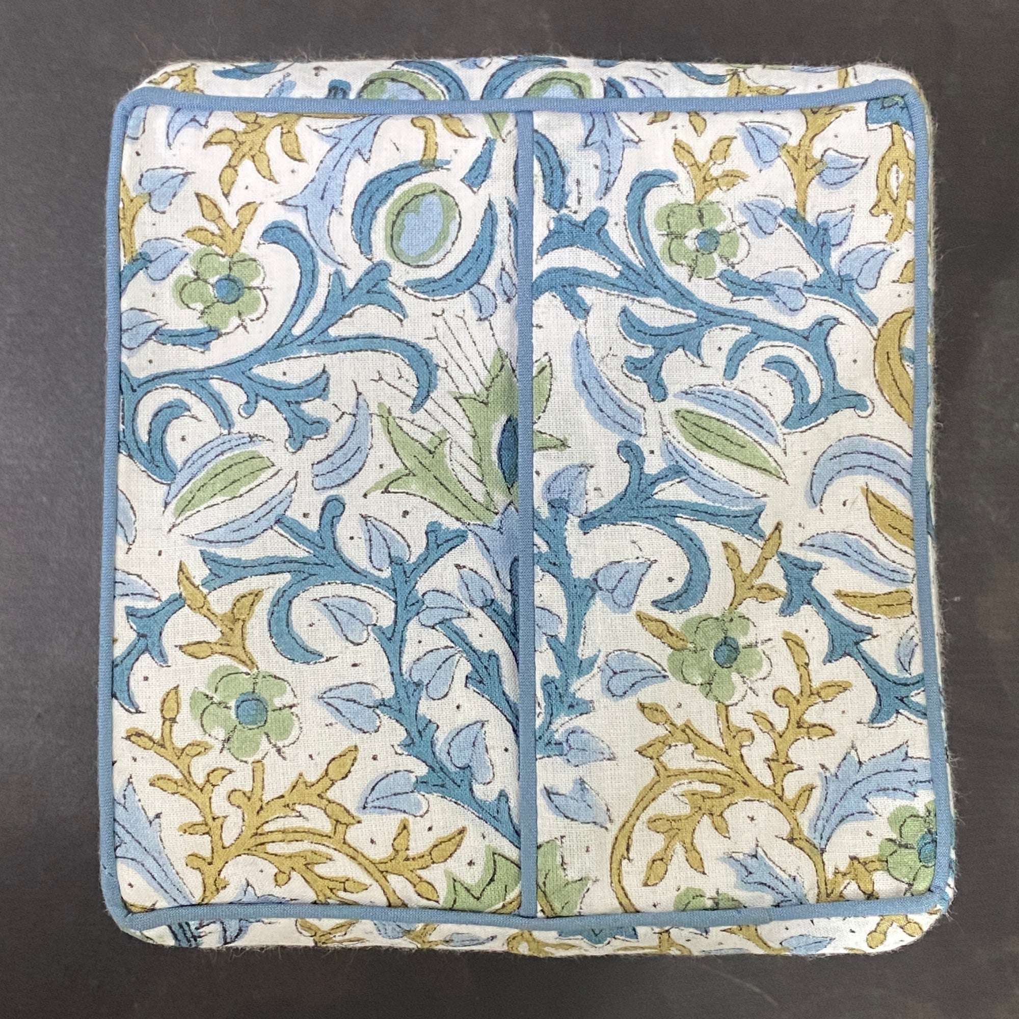 Indigo floral tissue box cover Ridhi Block Print
