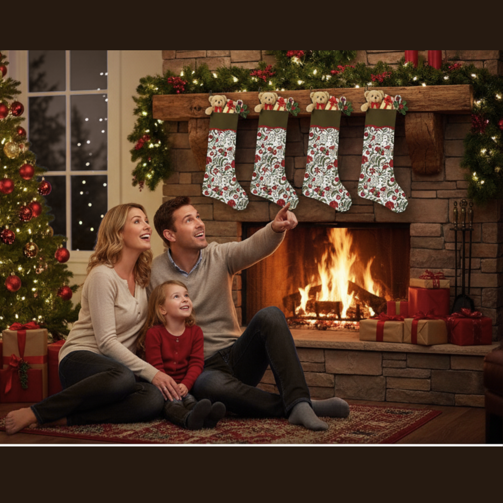 Prune Red Christmas Stocking