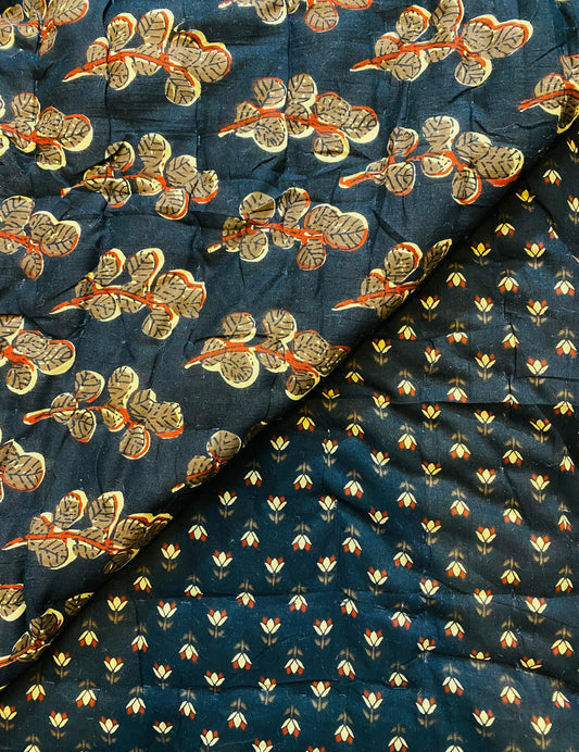 Midnight Black Quilt Ridhi Block Print