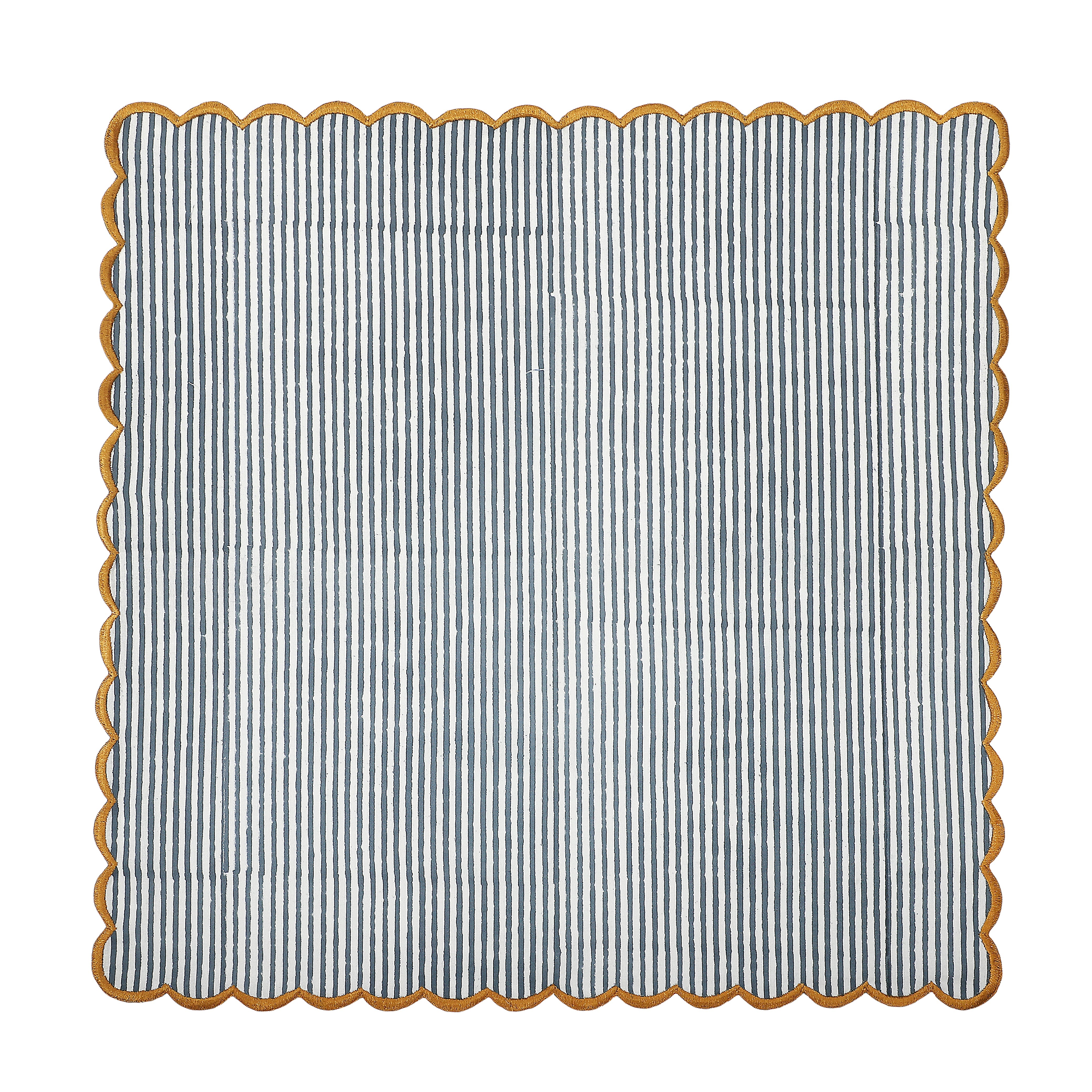 Green Striped Embroidery Napkins Ridhi Block Print