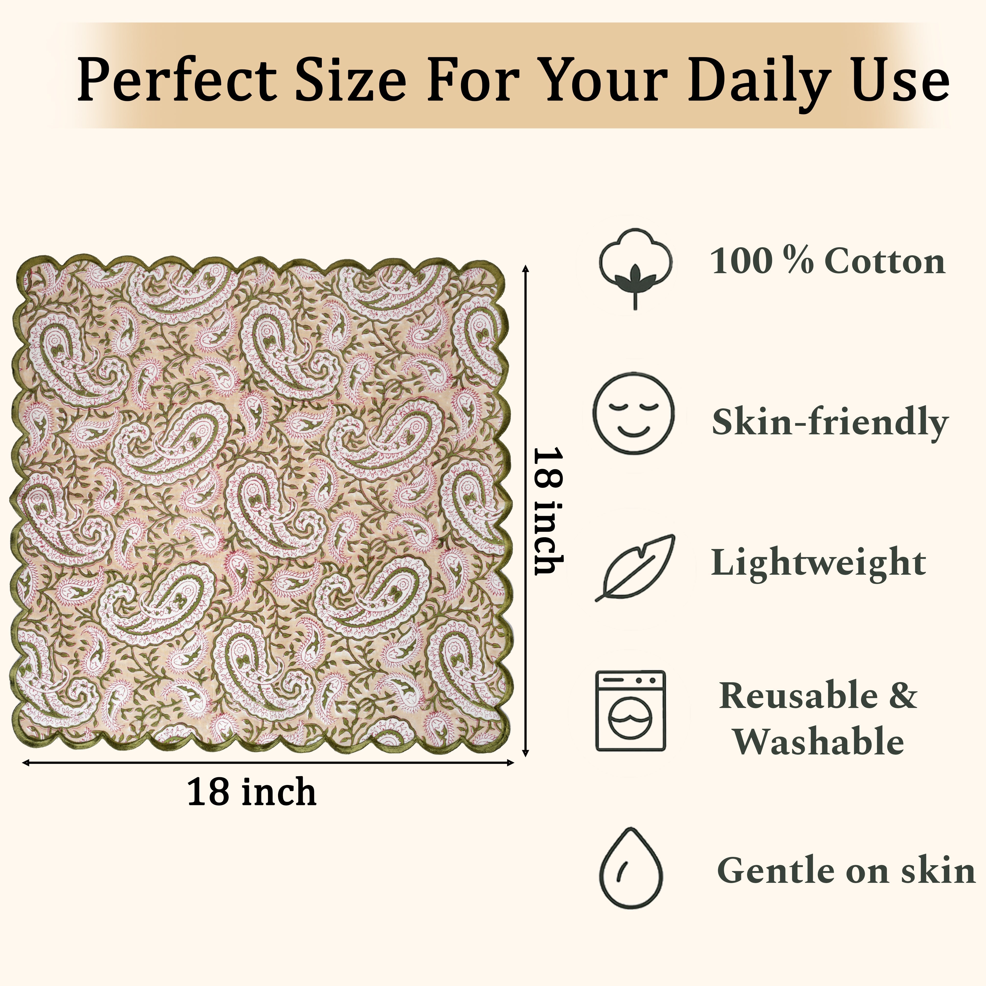 Royal Beige Embroidery Napkins RIDHI
