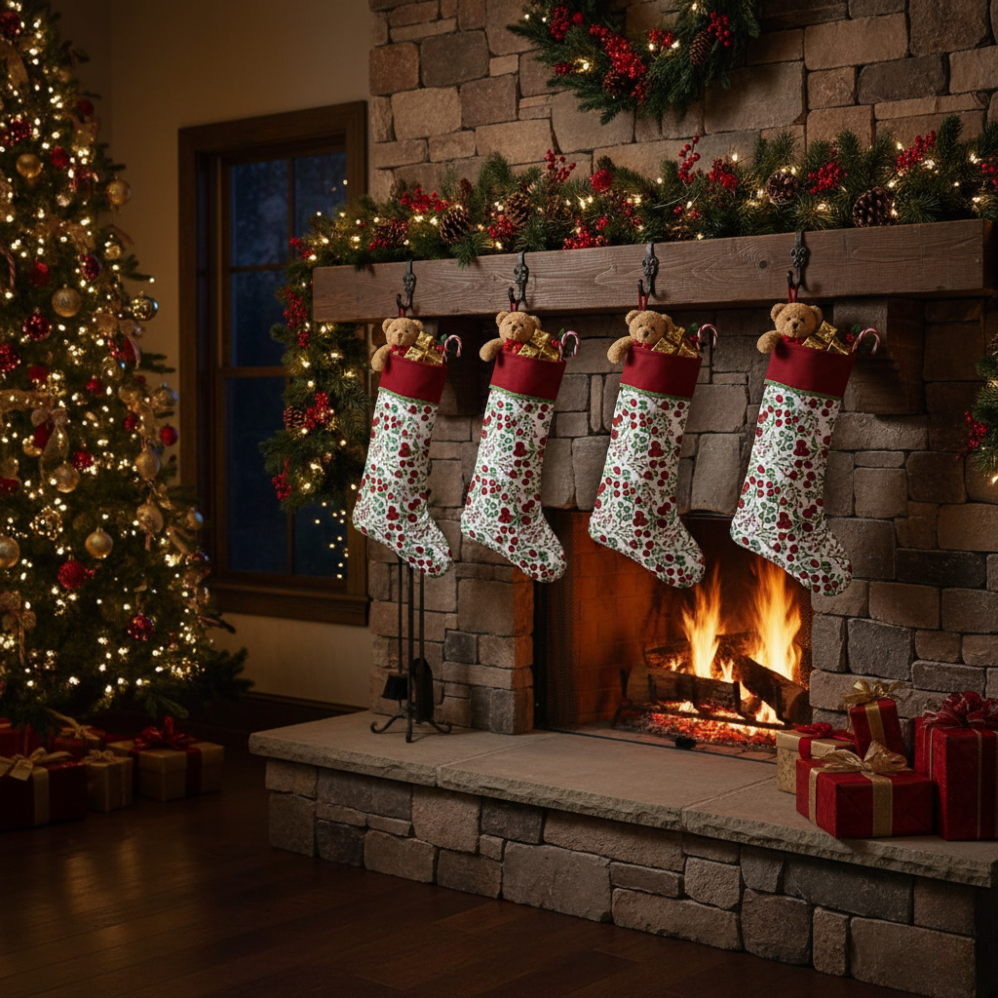 Garnet Red Christmas Stocking