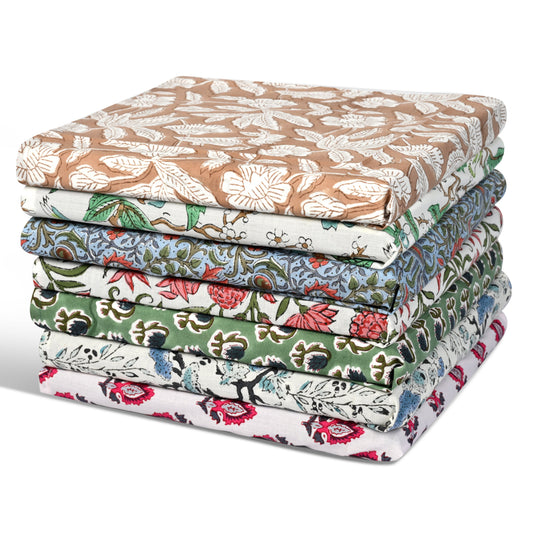 Assorted Plain Napkins Ridhi Block Print
