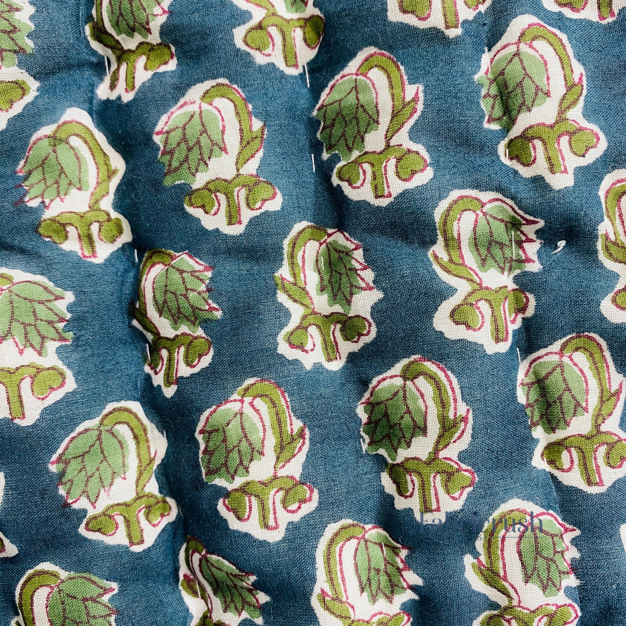 Peacock Blue Quilt Ridhi Block Print