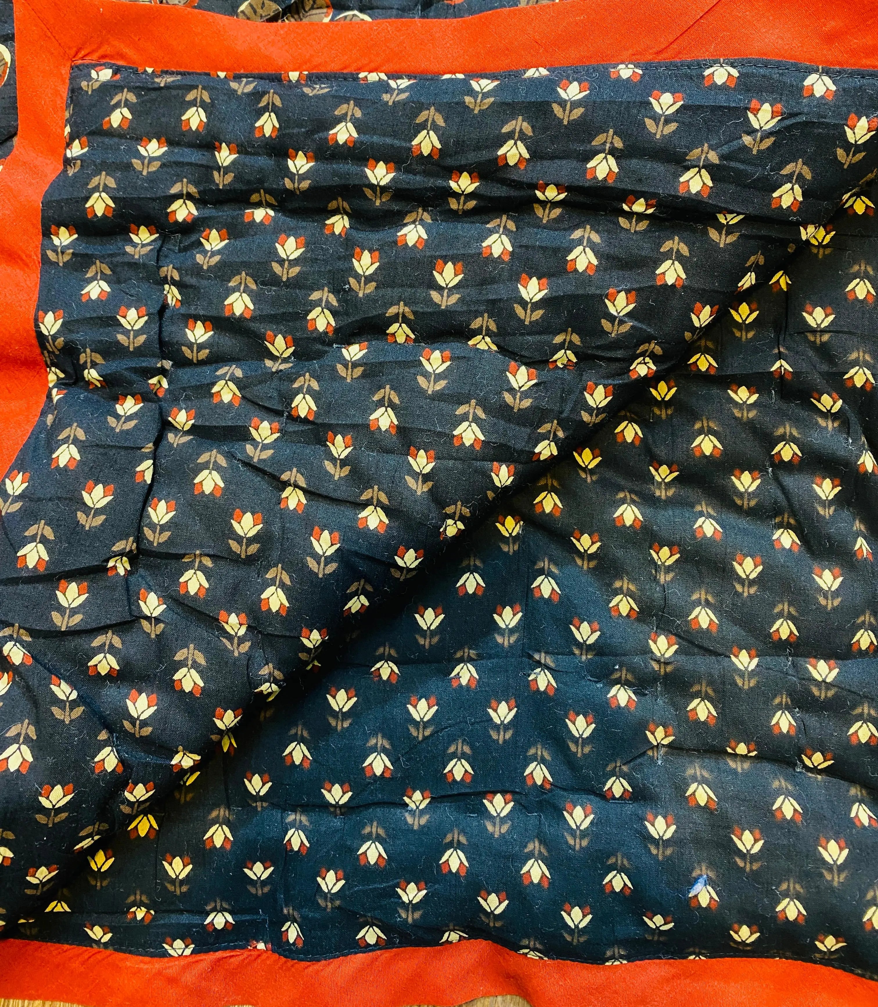 Midnight Black Quilt Ridhi Block Print