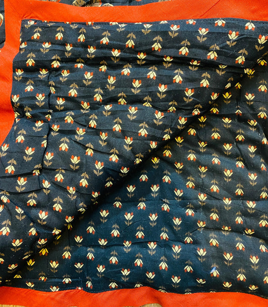 Midnight Black Quilt Ridhi Block Print