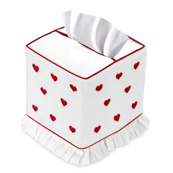 Heart Shape Ruffle Tissue Box Cover