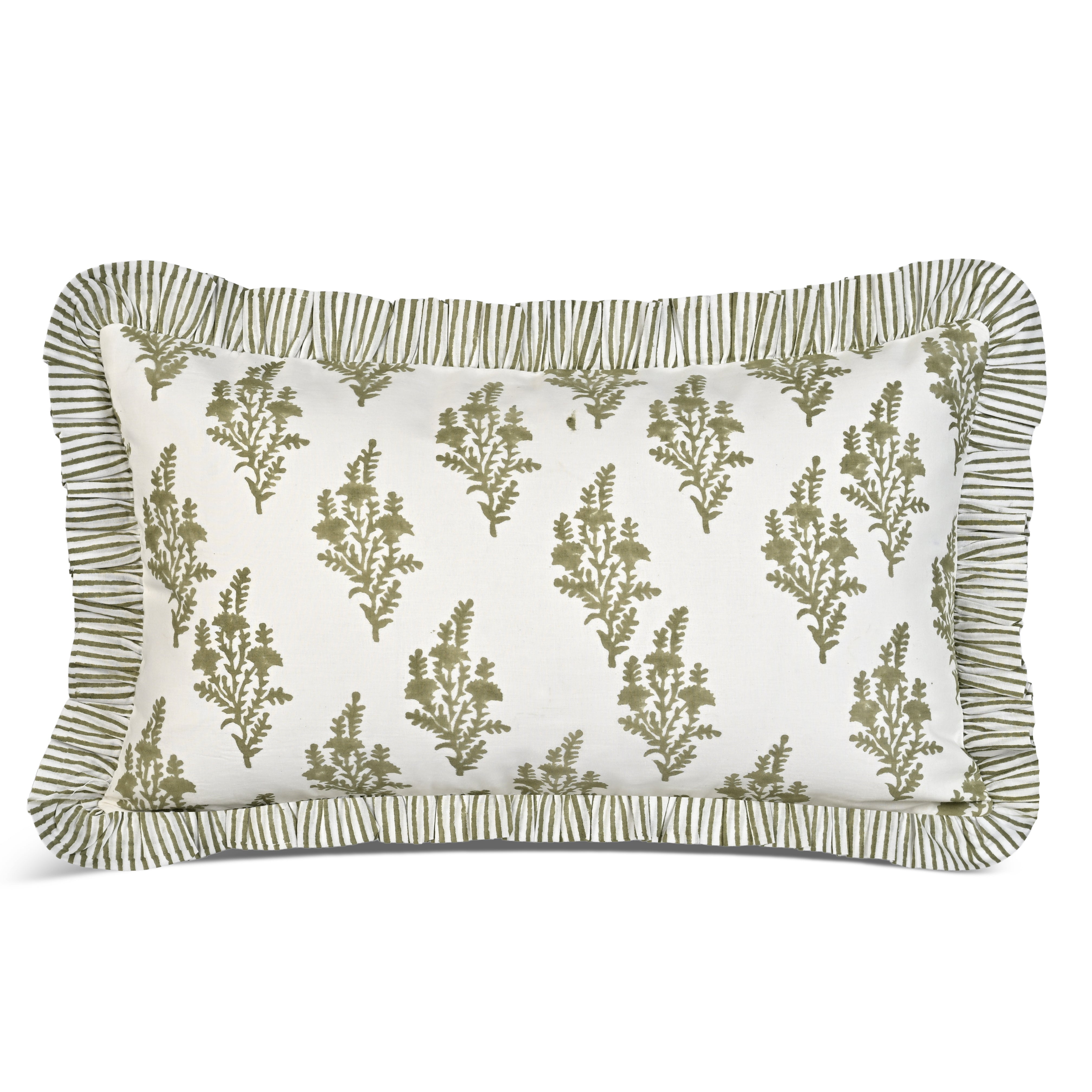Natural Spring Ruffle Sham Pillow Cover RIDHI