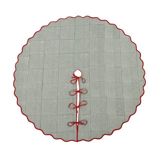 Forest Green Stripe Tree Skirt