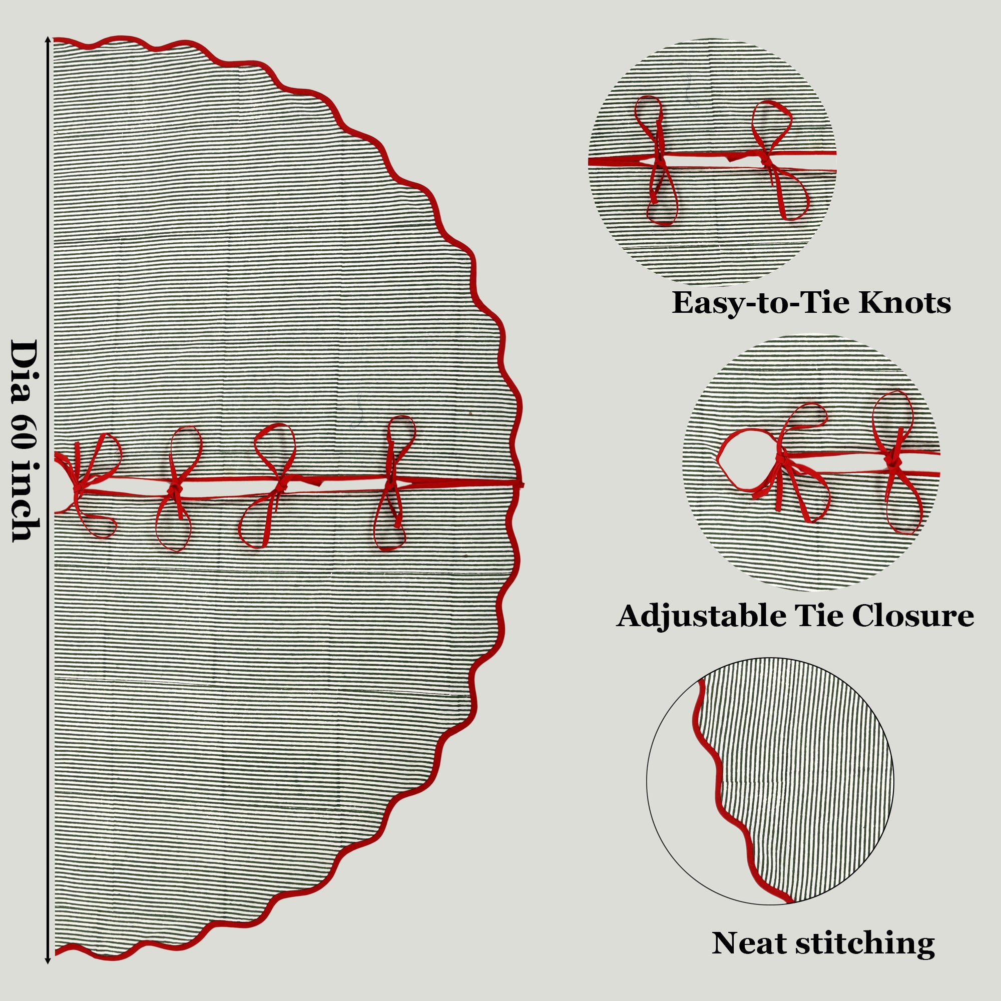 Green Stripe Tree Skirt