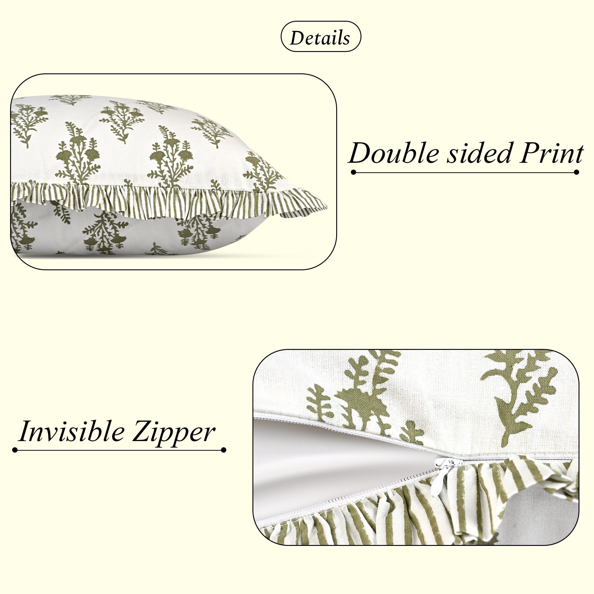 Natural Spring Ruffle Sham Pillow Cover RIDHI