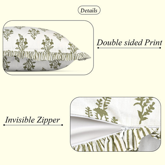 Natural Spring Ruffle Sham Pillow Cover RIDHI
