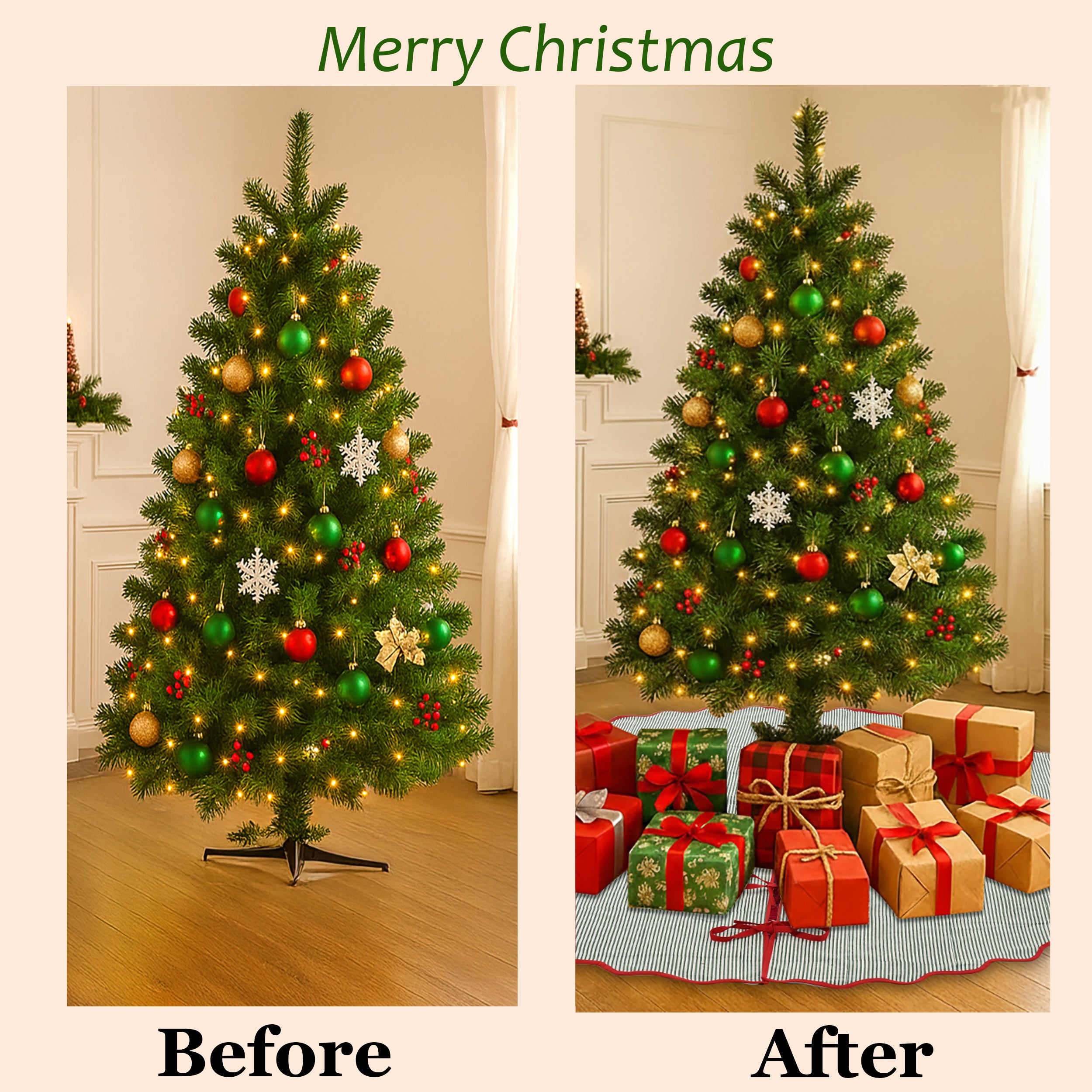 Green Stripe Tree Skirt