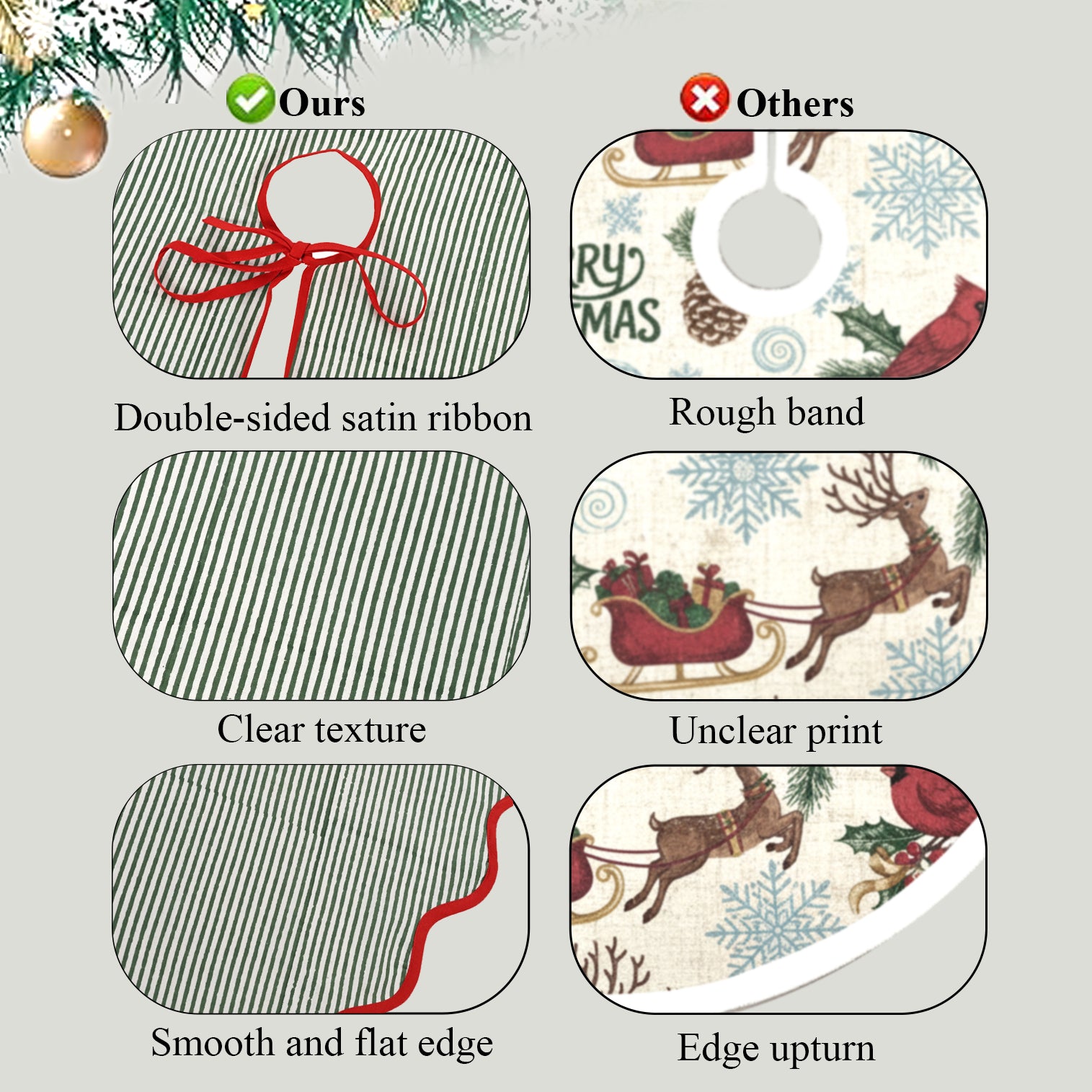 Green Stripe Tree Skirt