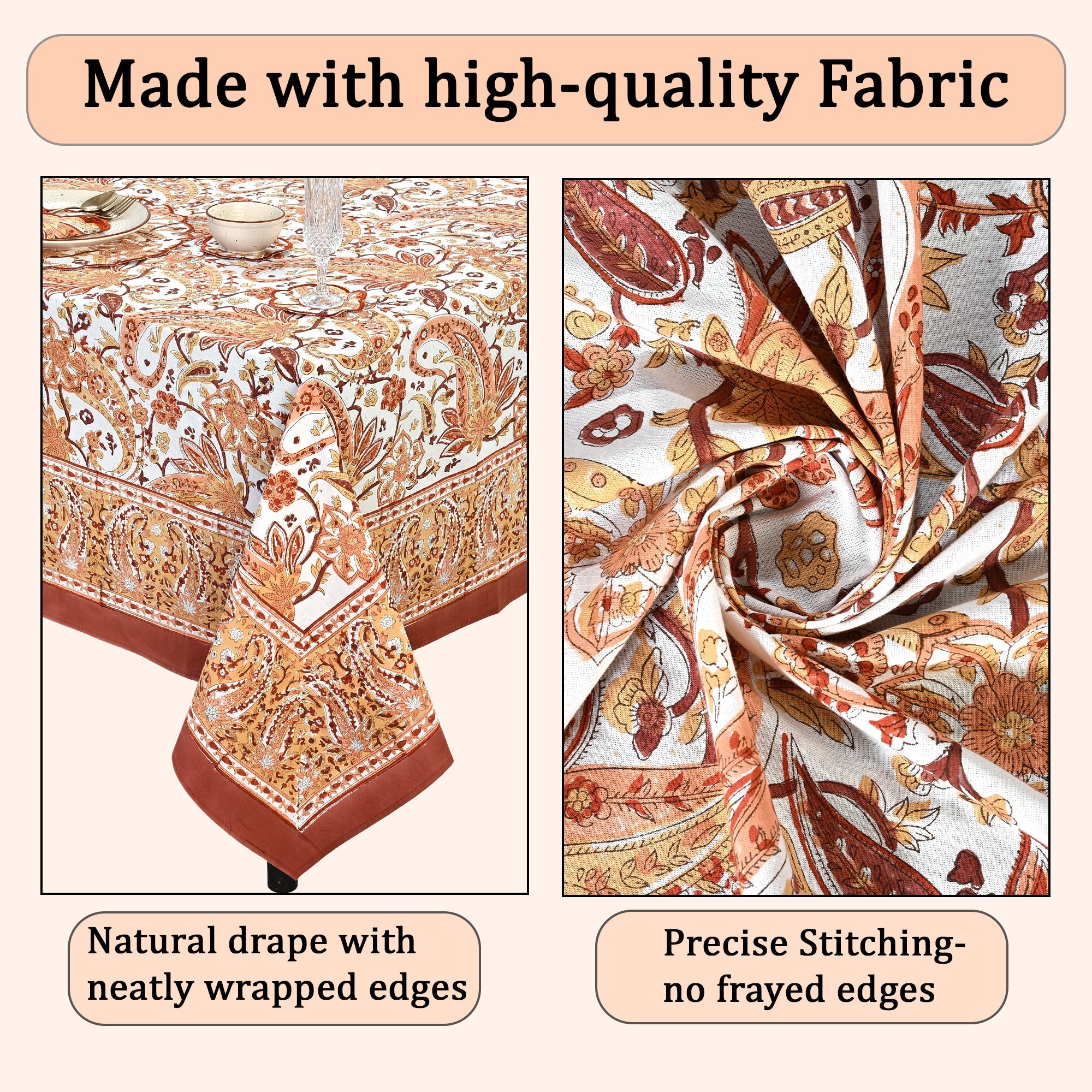 kashmiri paisley Square & Rectangle Tablecloth Ridhi Block Print