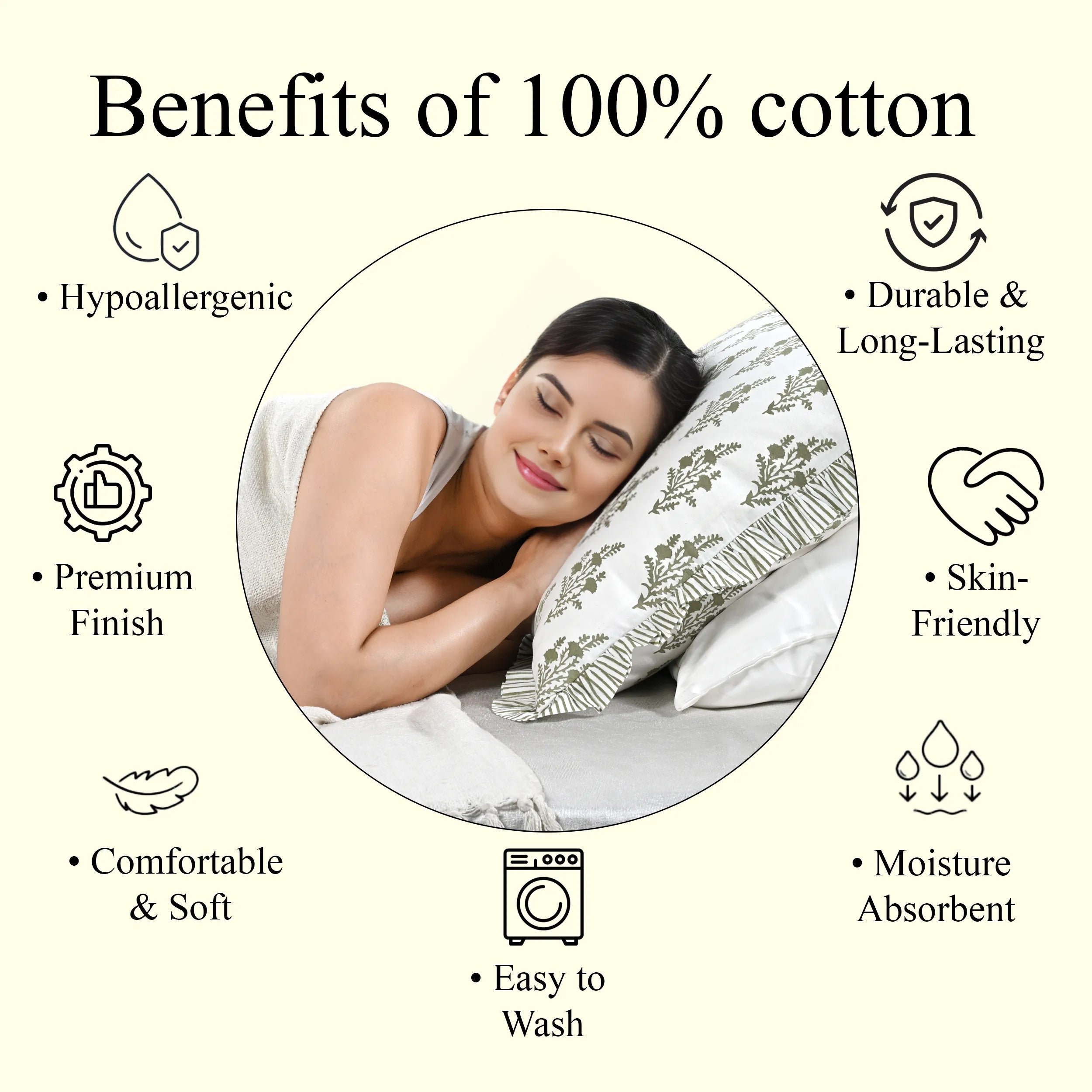 Natural Spring Ruffle Sham Pillow Cover RIDHI