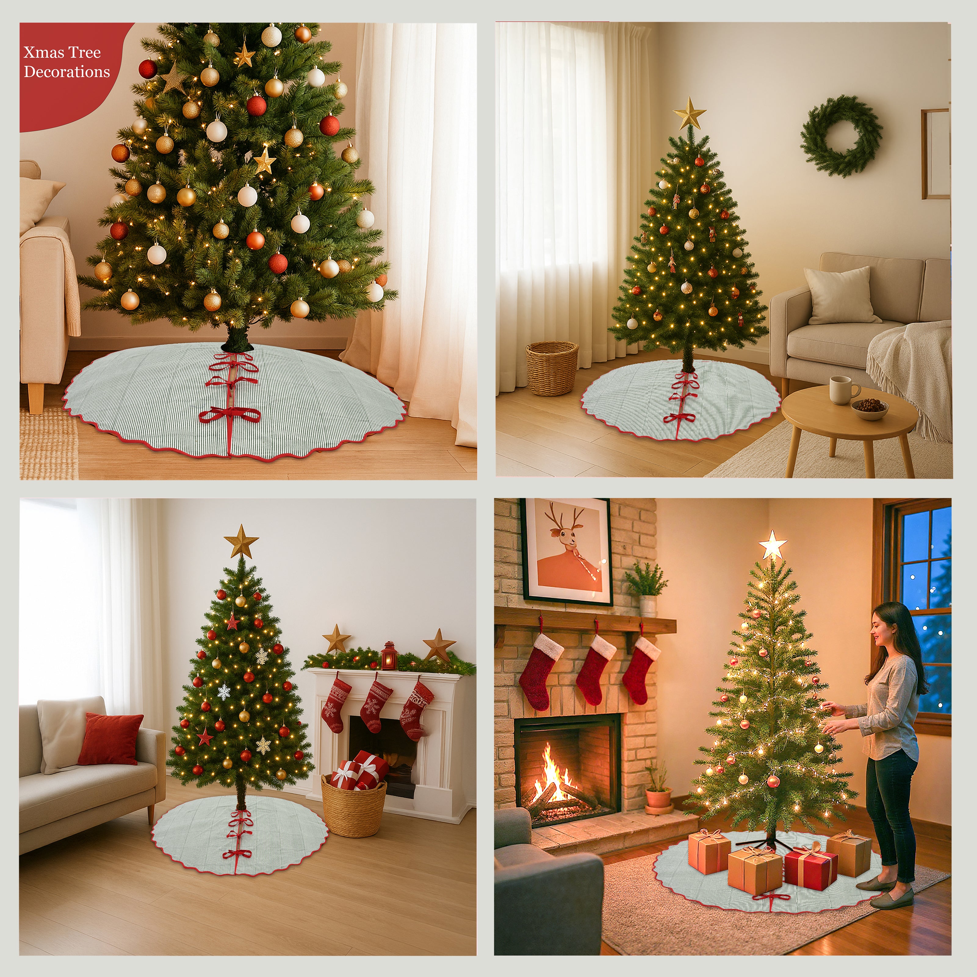 Green Stripe Tree Skirt