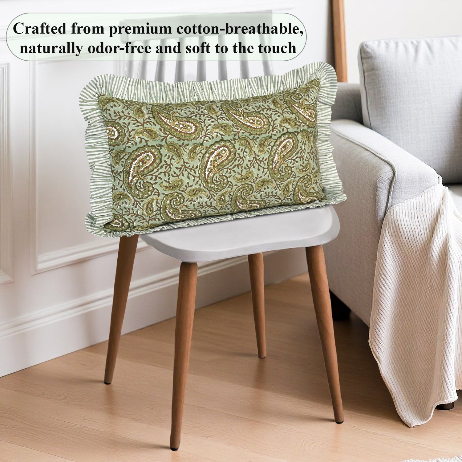 Nostalgic Naturals Ruffle Sham Pillow Cover RIDHI