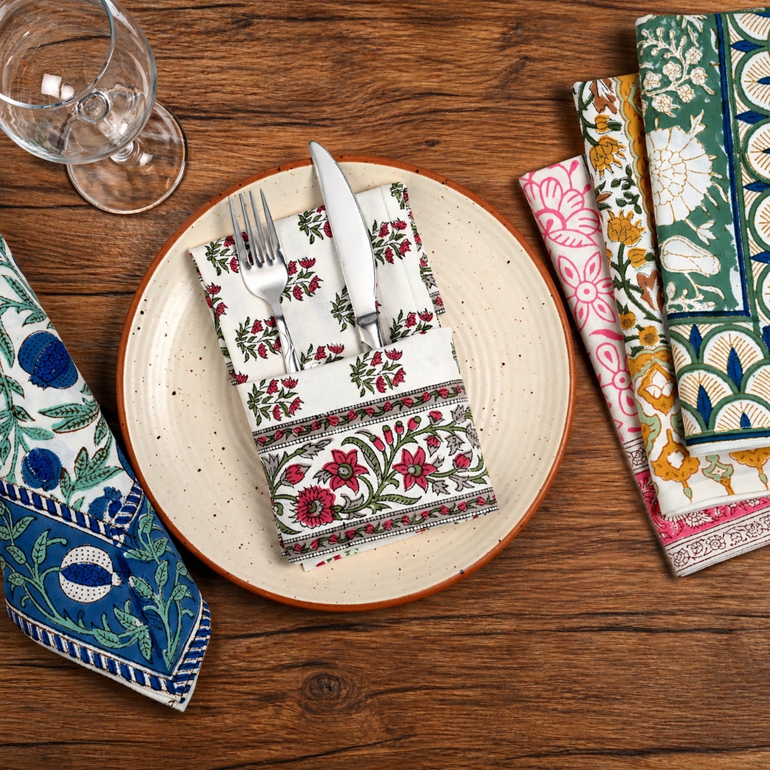 Mixed Border Napkins Ridhi Block Print
