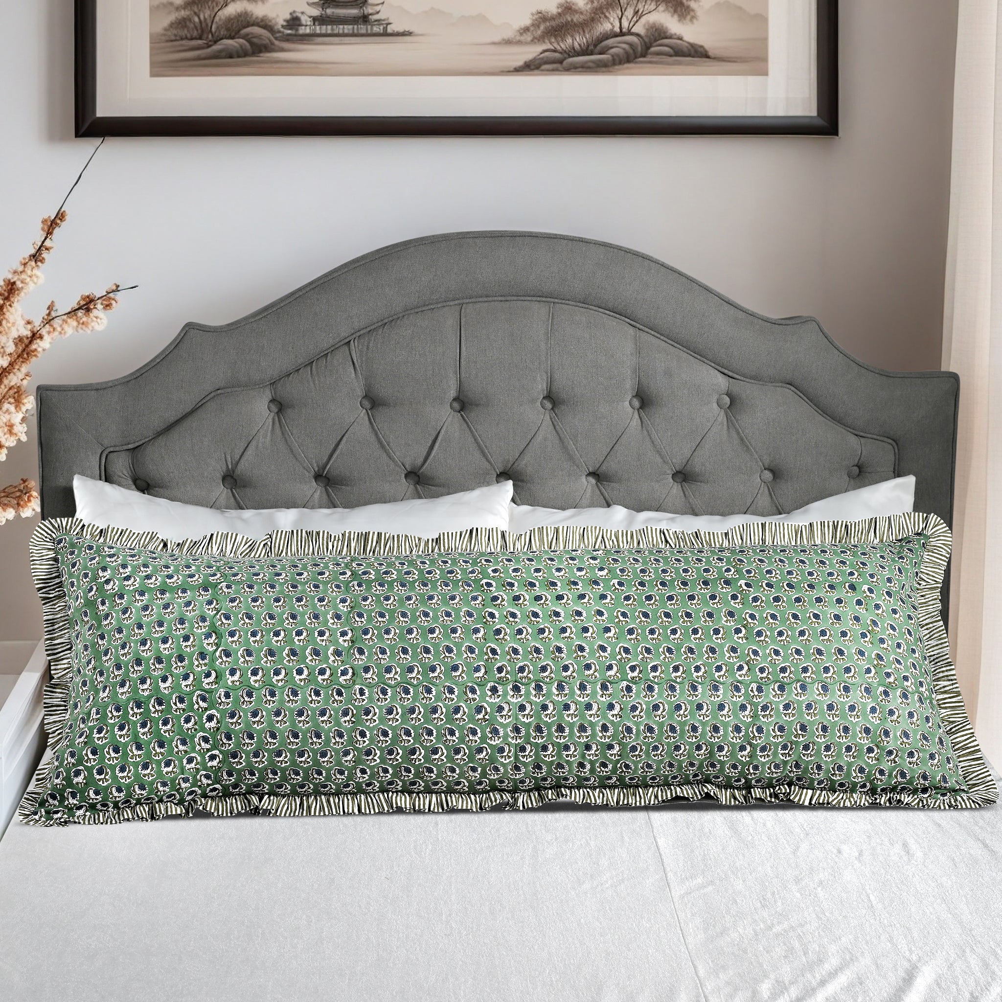 Basil Green Sham Cover