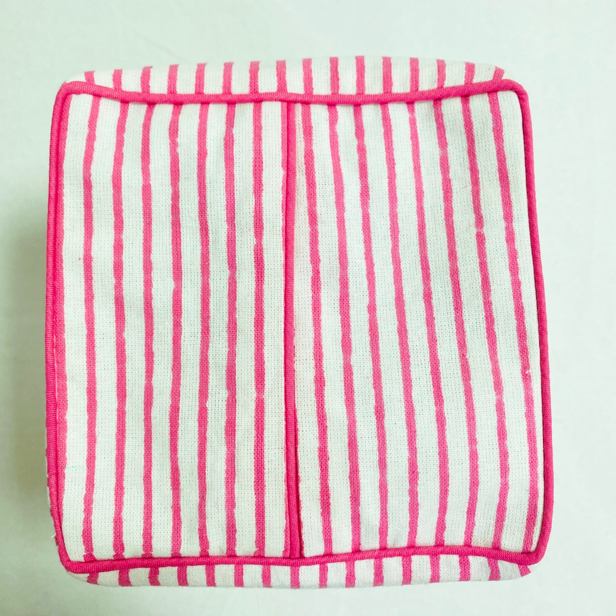 Pink Stripe Tissue Box Cover Ridhi Block Print
