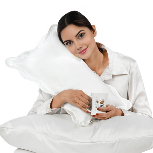 Hand Block Print Cotton Throw Pillow Cover - White With White