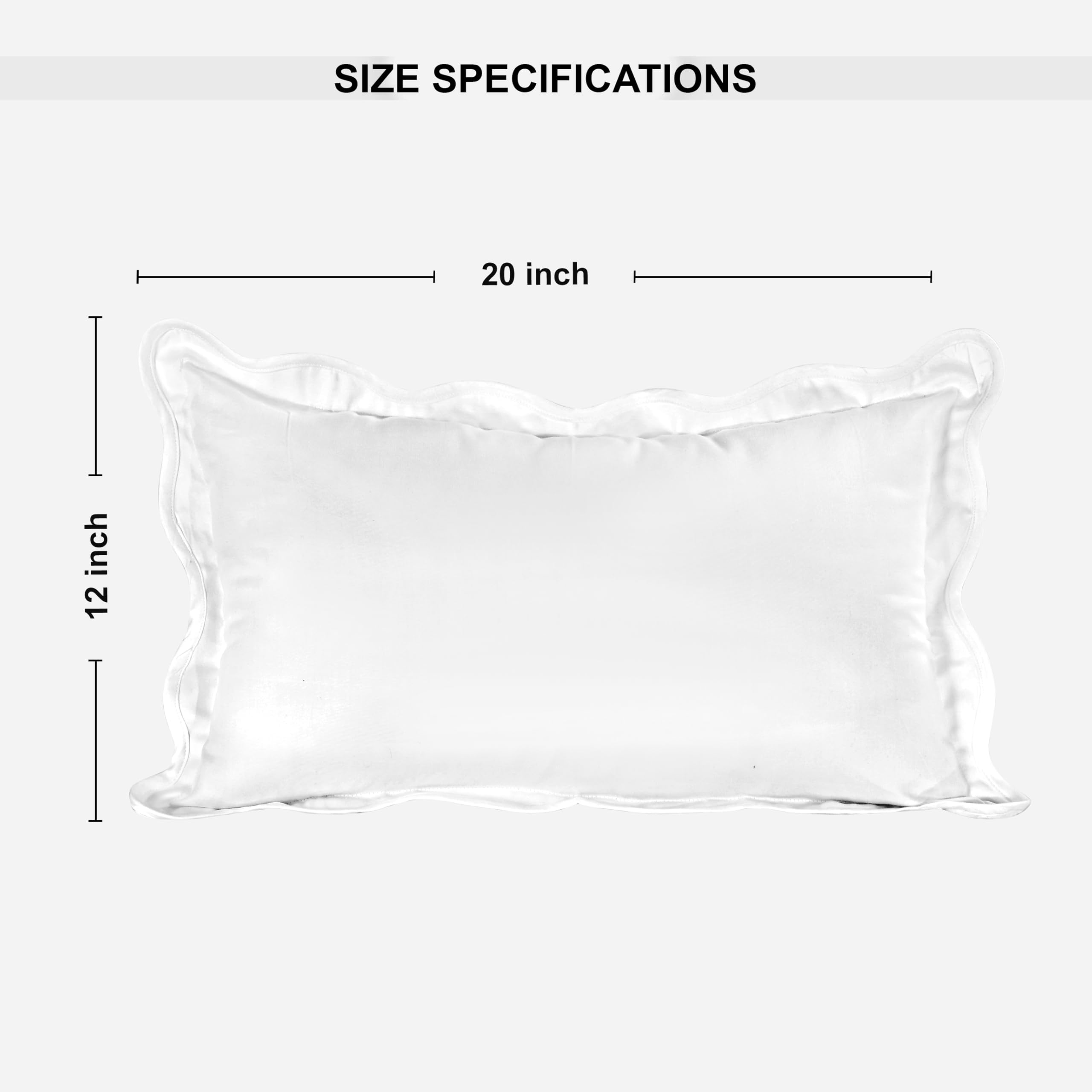 Hand Block Print Cotton Throw Pillow Cover - White With White