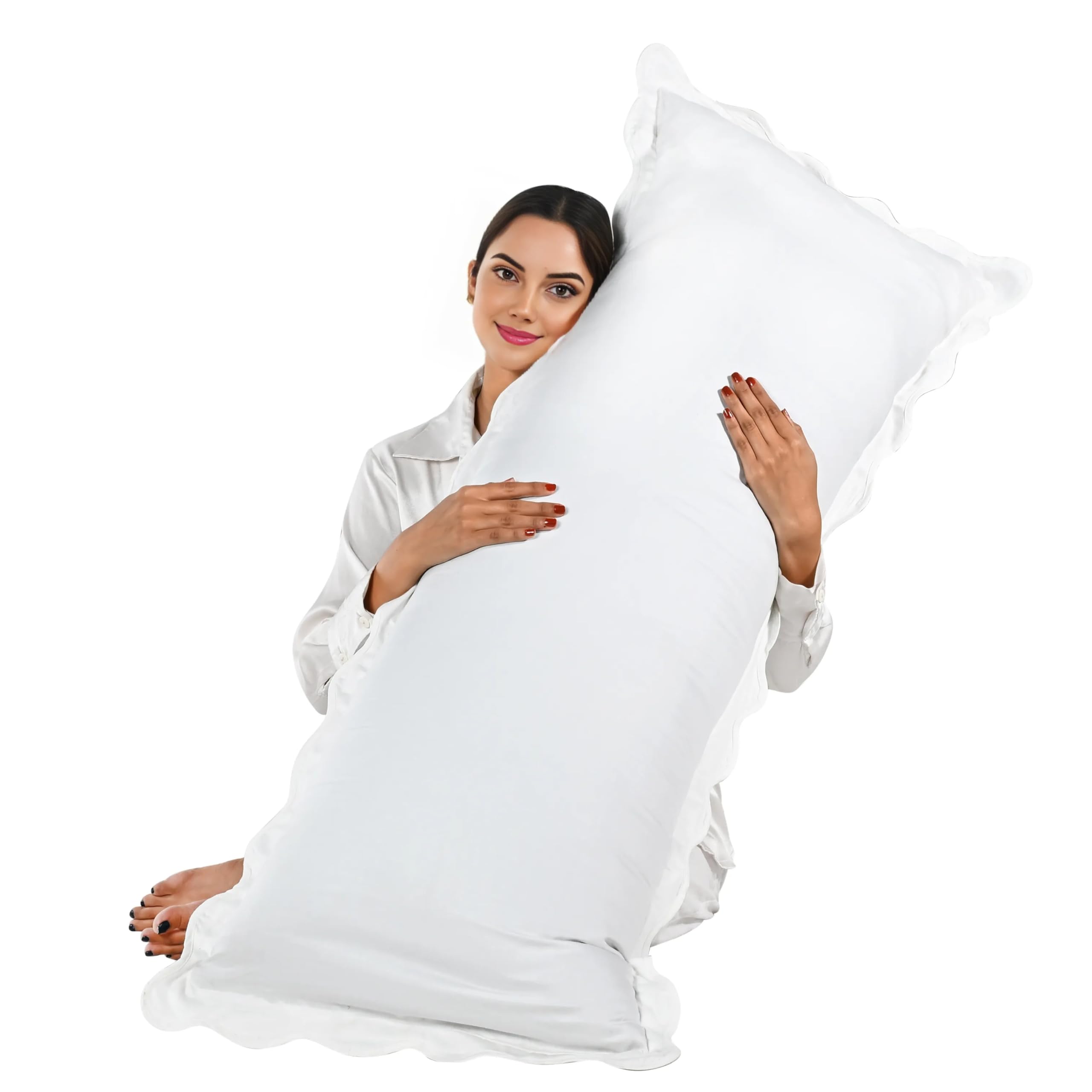 Hand Block Print Cotton Throw Pillow Cover - White With White
