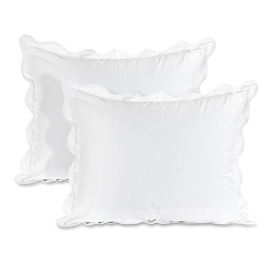 Hand Block Print Cotton Throw Pillow Cover - White With White