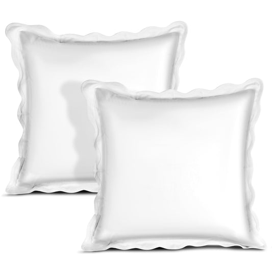 Hand Block Print Cotton Throw Pillow Cover - White With White