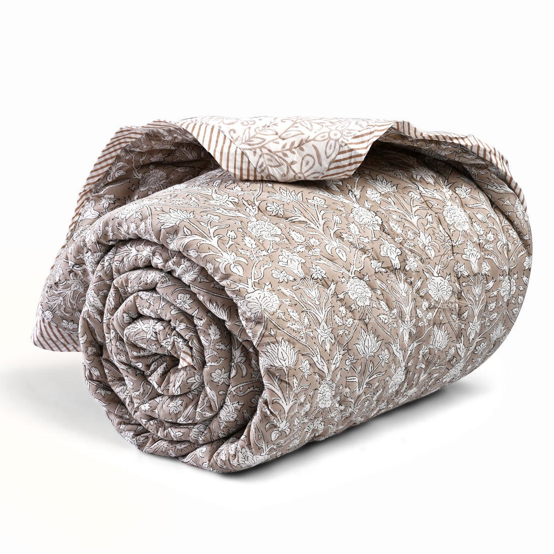 Taupe Quilt Ridhi Block Print