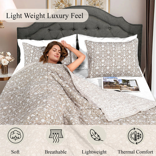Taupe Quilt Ridhi Block Print