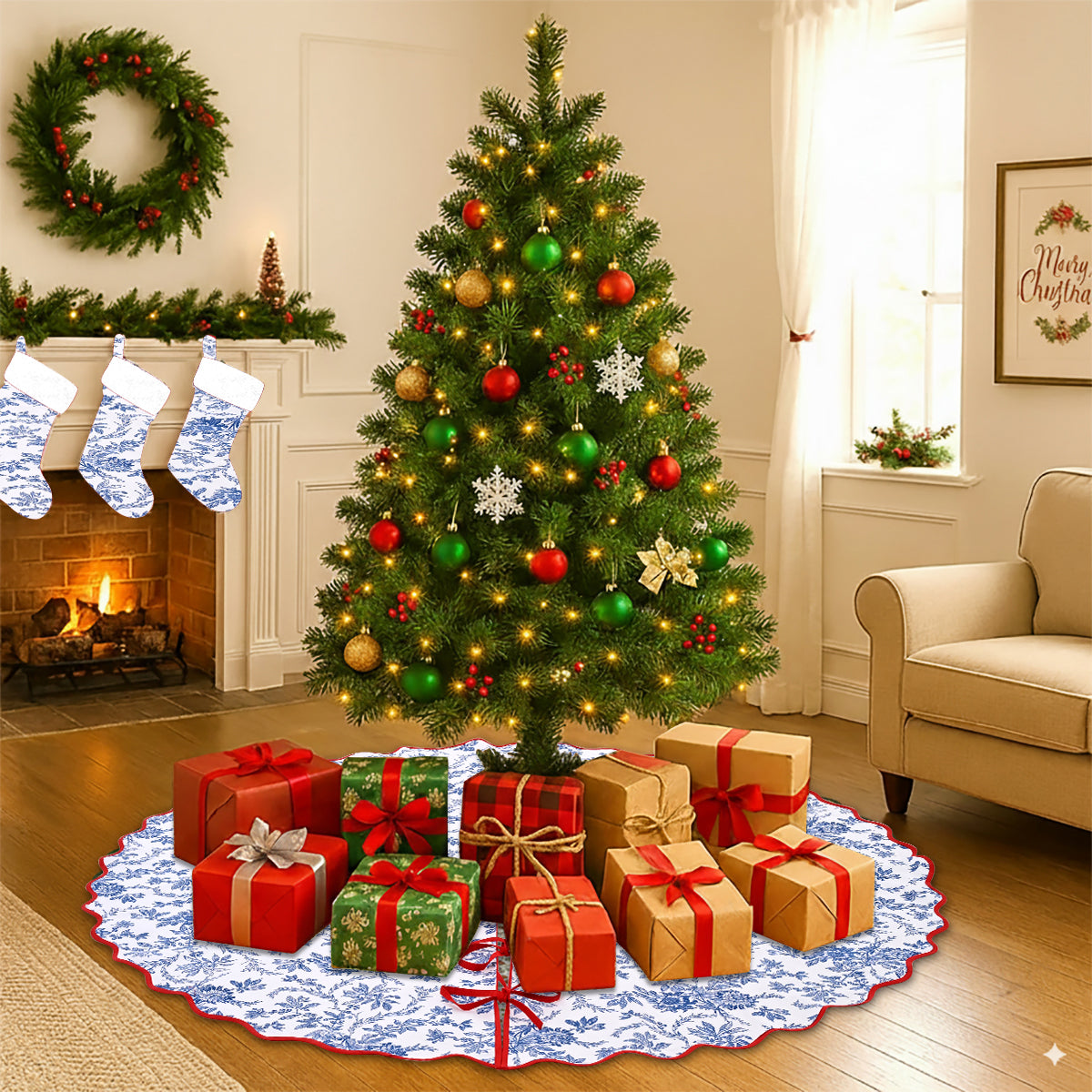 Incremental Blue Tree Skirt