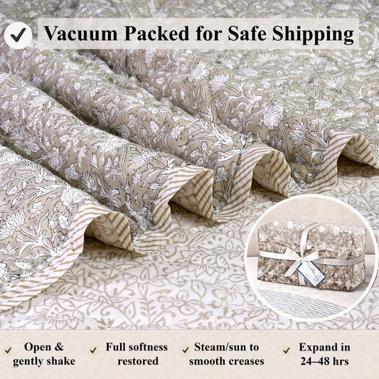 Taupe Quilt Ridhi Block Print