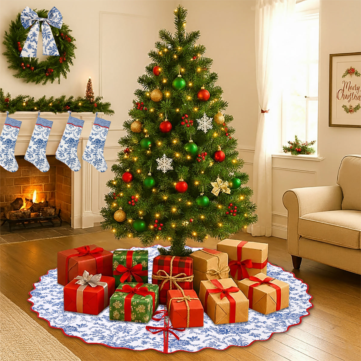 Incremental Blue Christmas Stocking