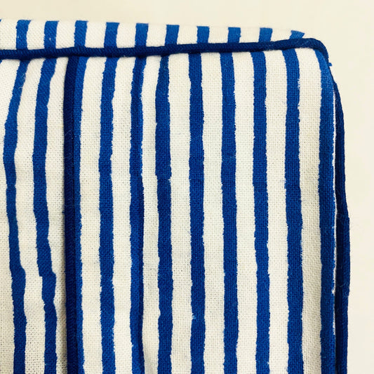 Navy Blue Striped Tissue Box Cover Ridhi Block Print