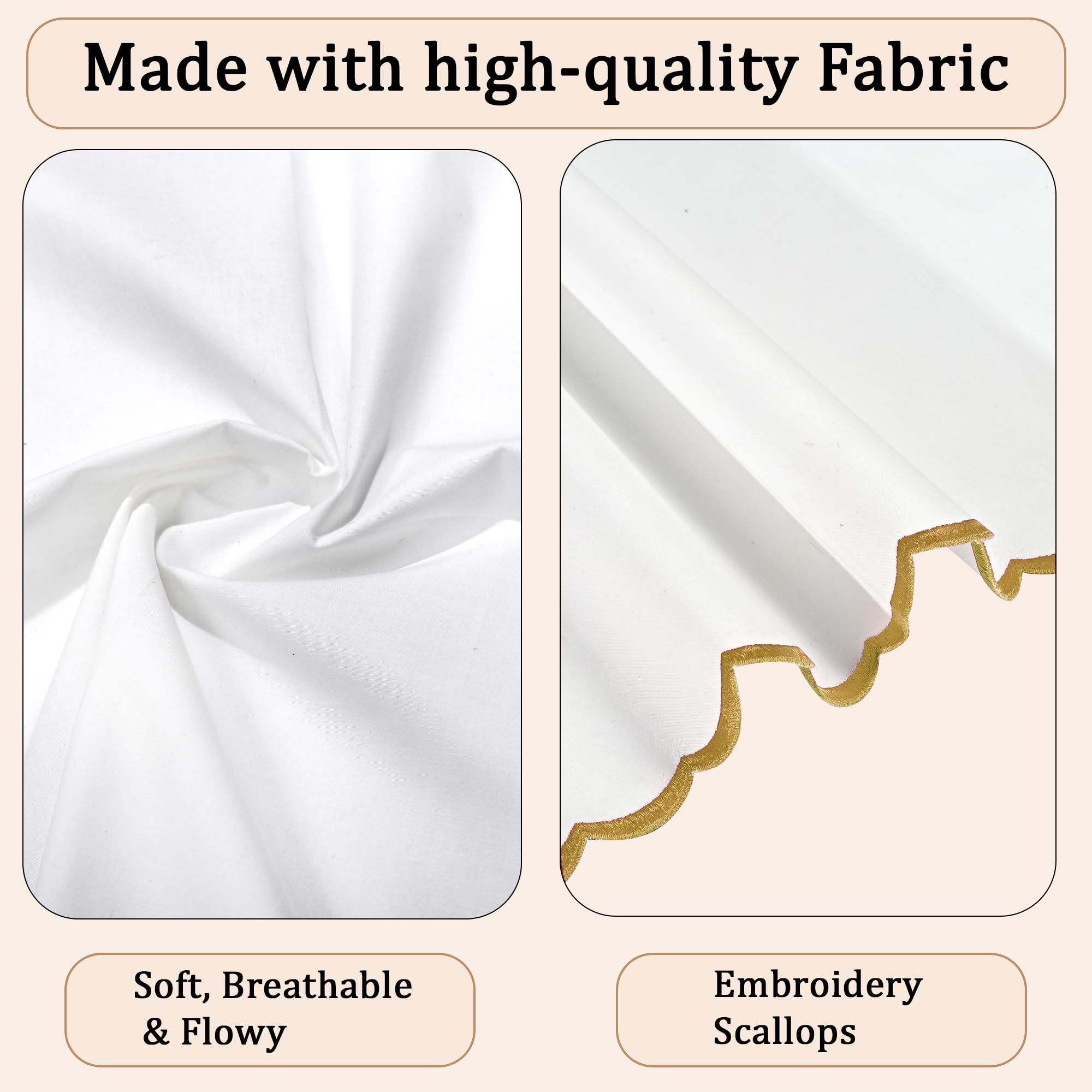 Hand Block Print Cotton Cloth Napkin - White with Champagne Gold Edge