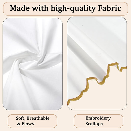 Hand Block Print Cotton Cloth Napkin - White with Champagne Gold Edge