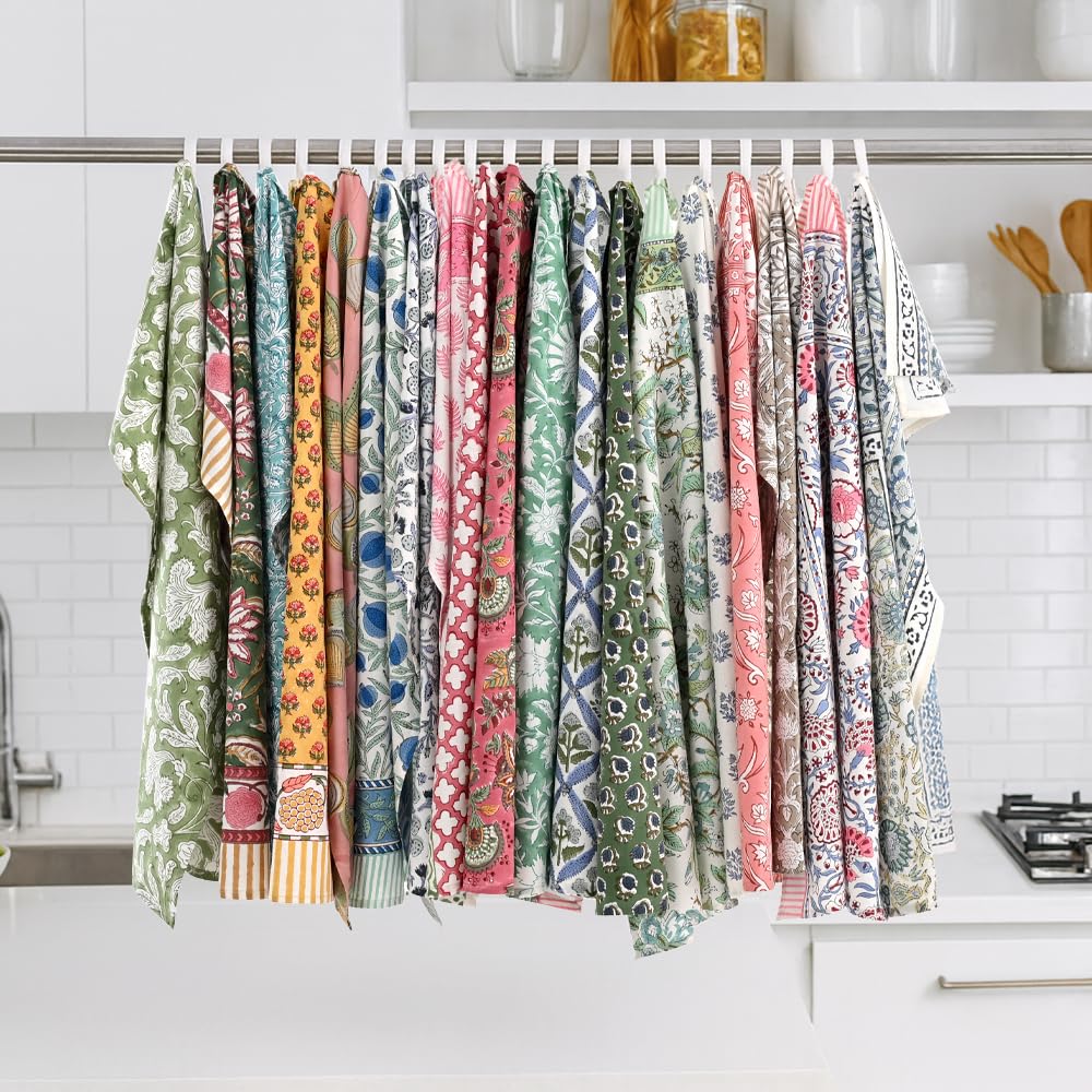 Hand Block Print Cotton Kitchen Towel - Assorted