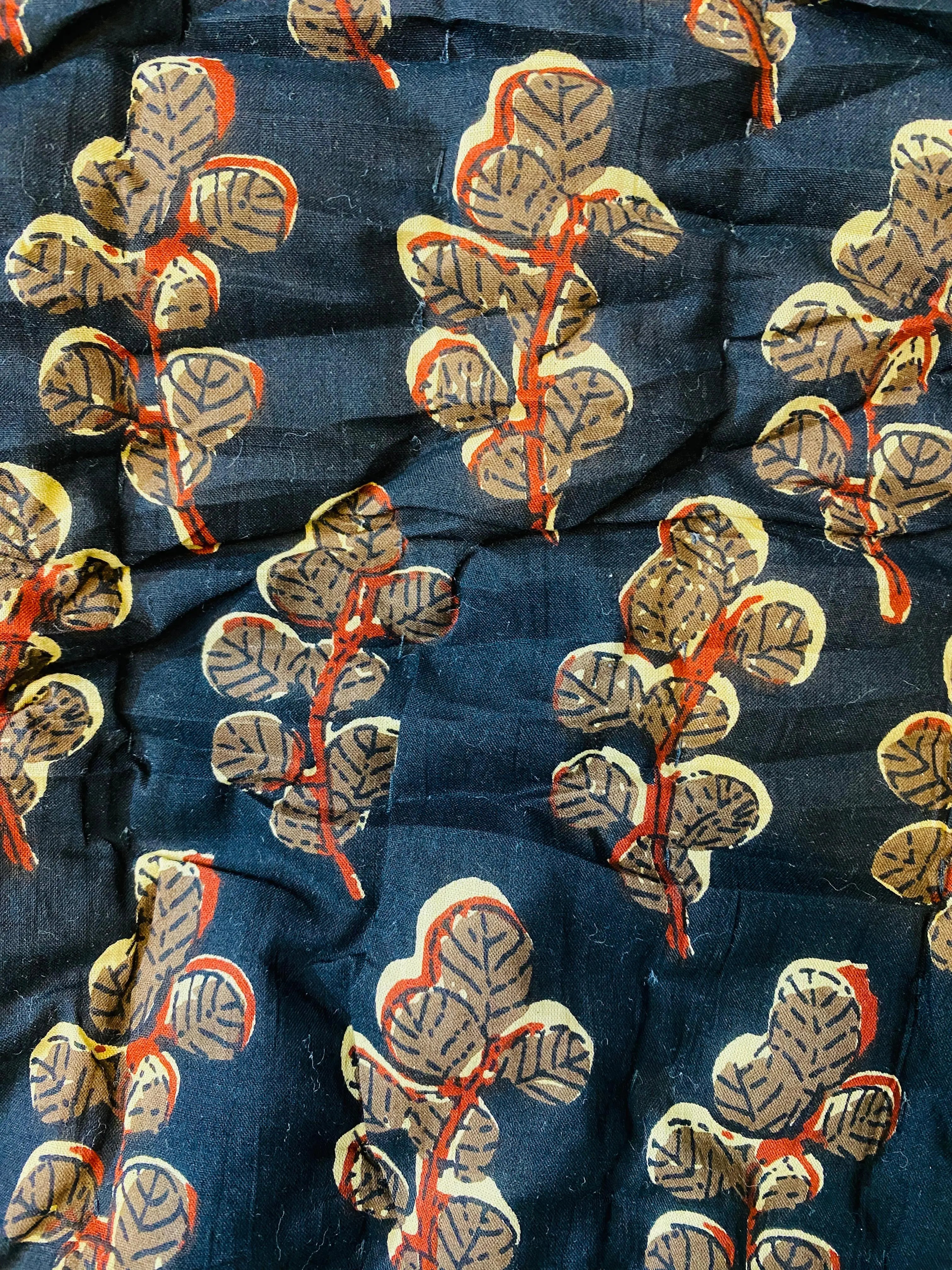 Midnight Black Quilt Ridhi Block Print