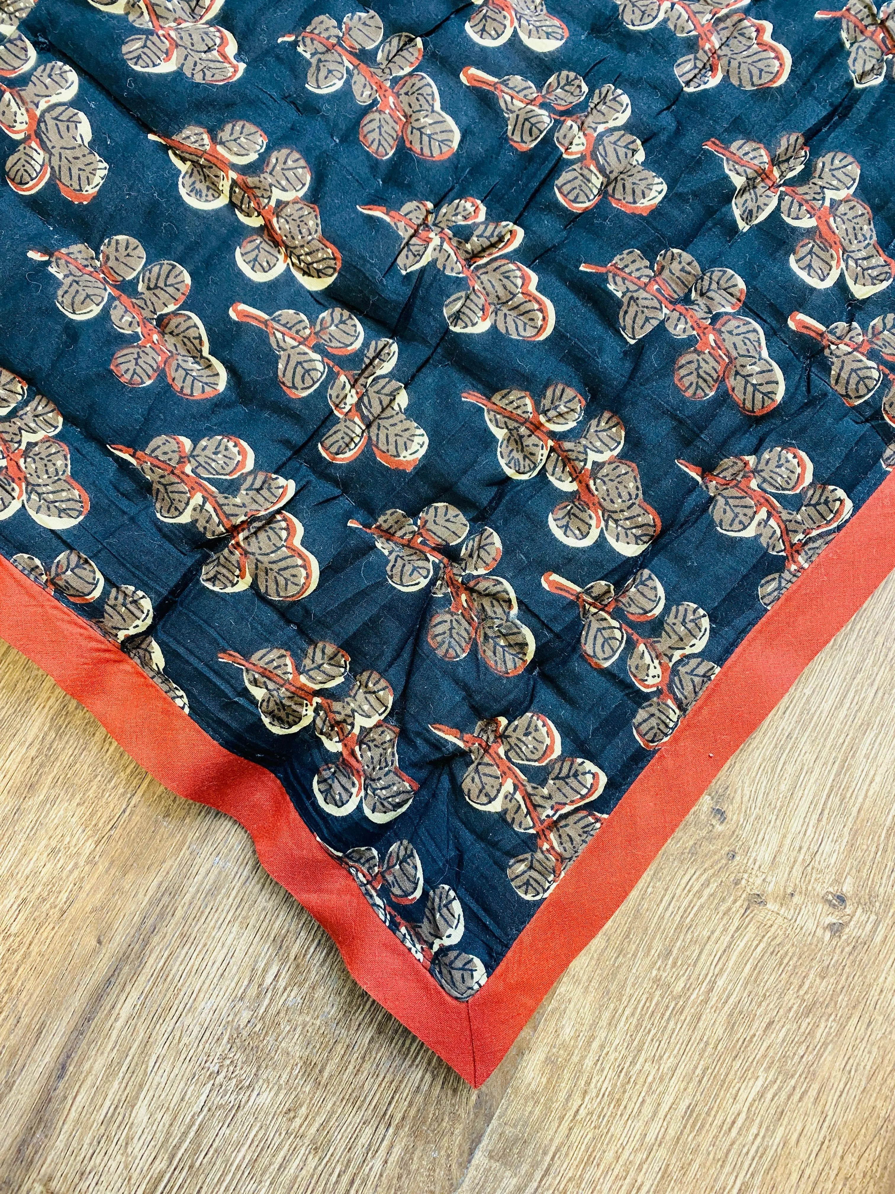 Midnight Black Quilt Ridhi Block Print