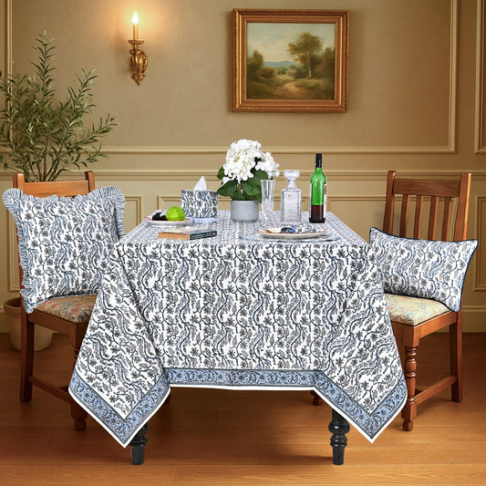 Baby Blue Eyes Rectangle Tablecloth Ridhi Block Print