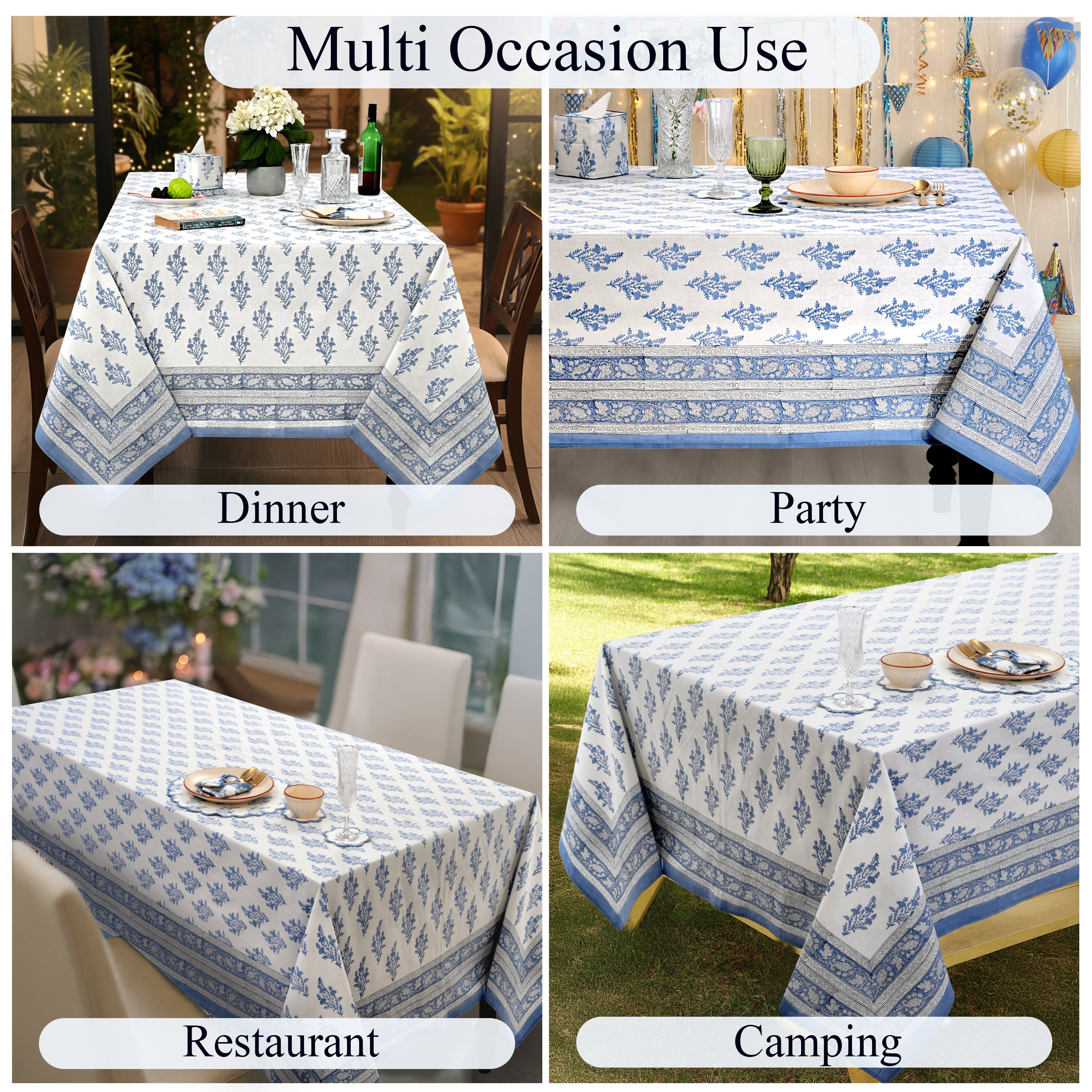 Coastal Blue Rectangle & Square Tablecloth RIDHI