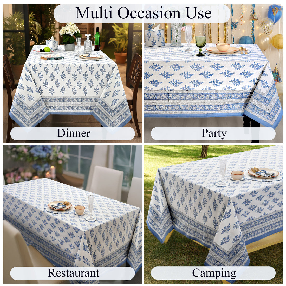 Coastal Blue Rectangle & Square Tablecloth RIDHI