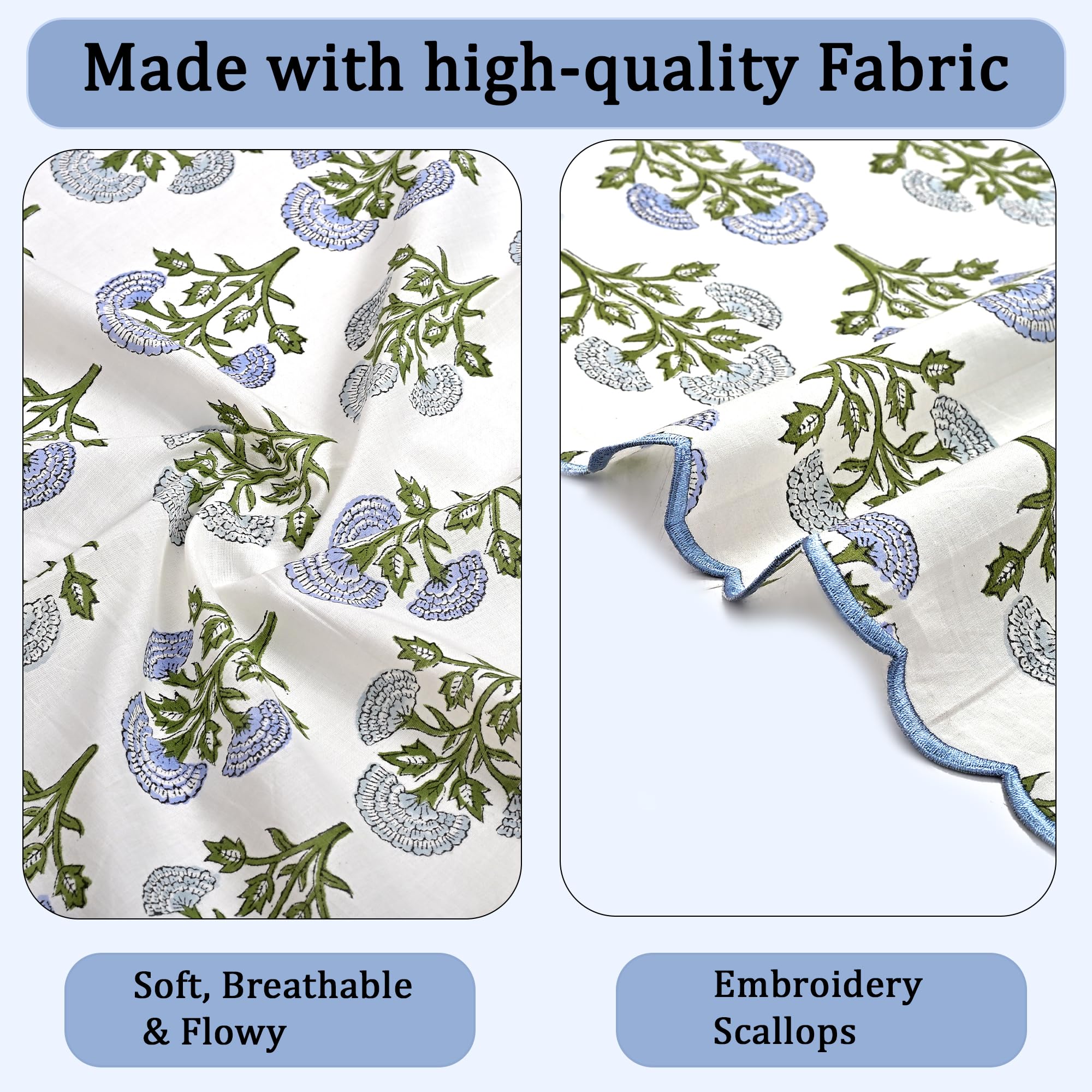 Hand Block Print Cotton Cloth Napkin - Mughal Buta Blue