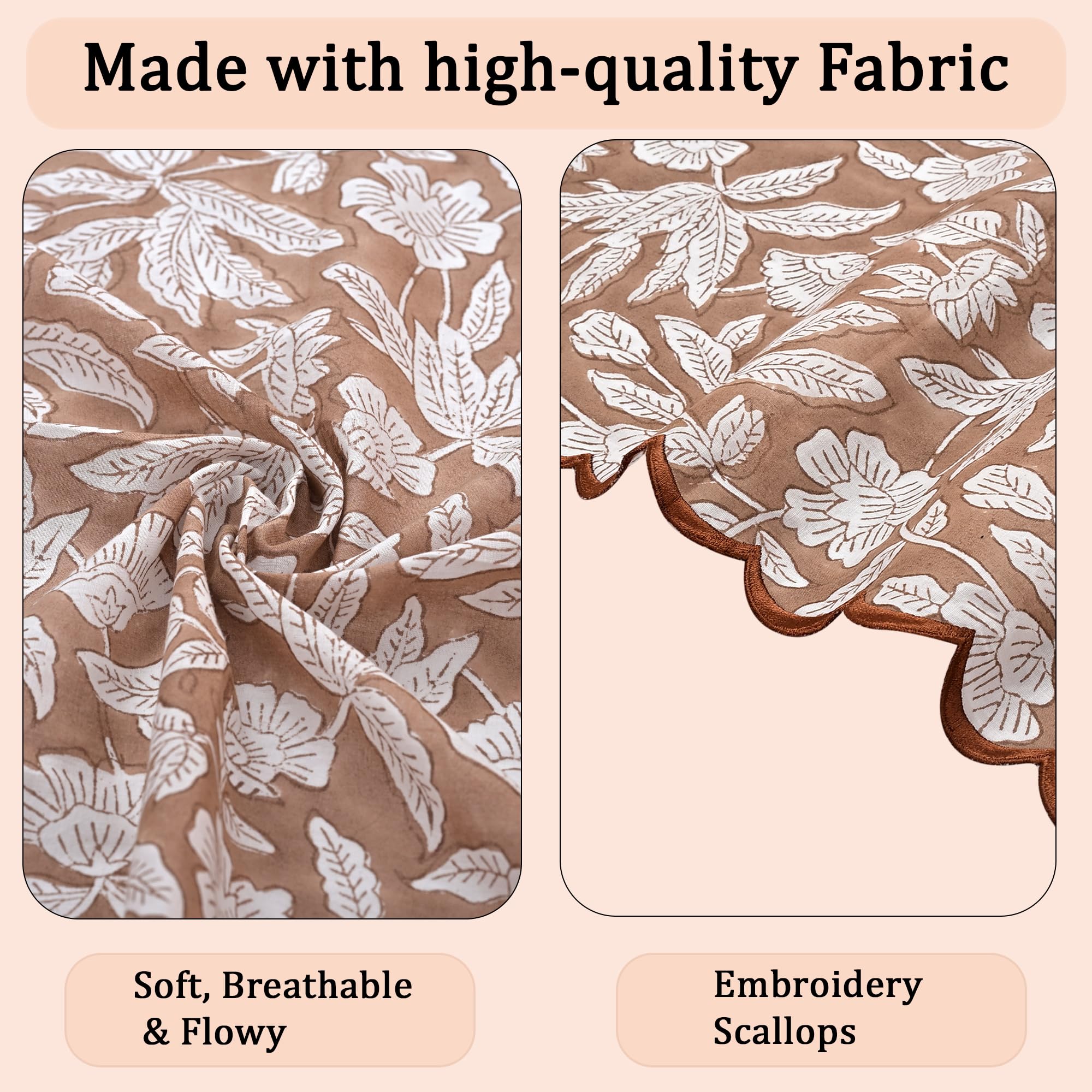 Hand Block Print Cotton Cloth Napkin - Oak Brown