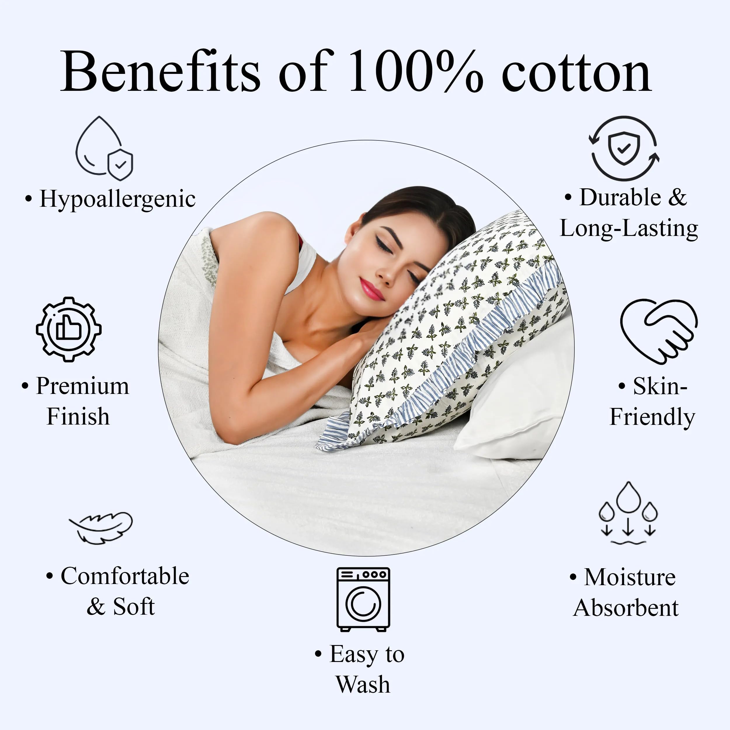 Hand Block Print Cotton Pillow Sham - Baby Blossams
