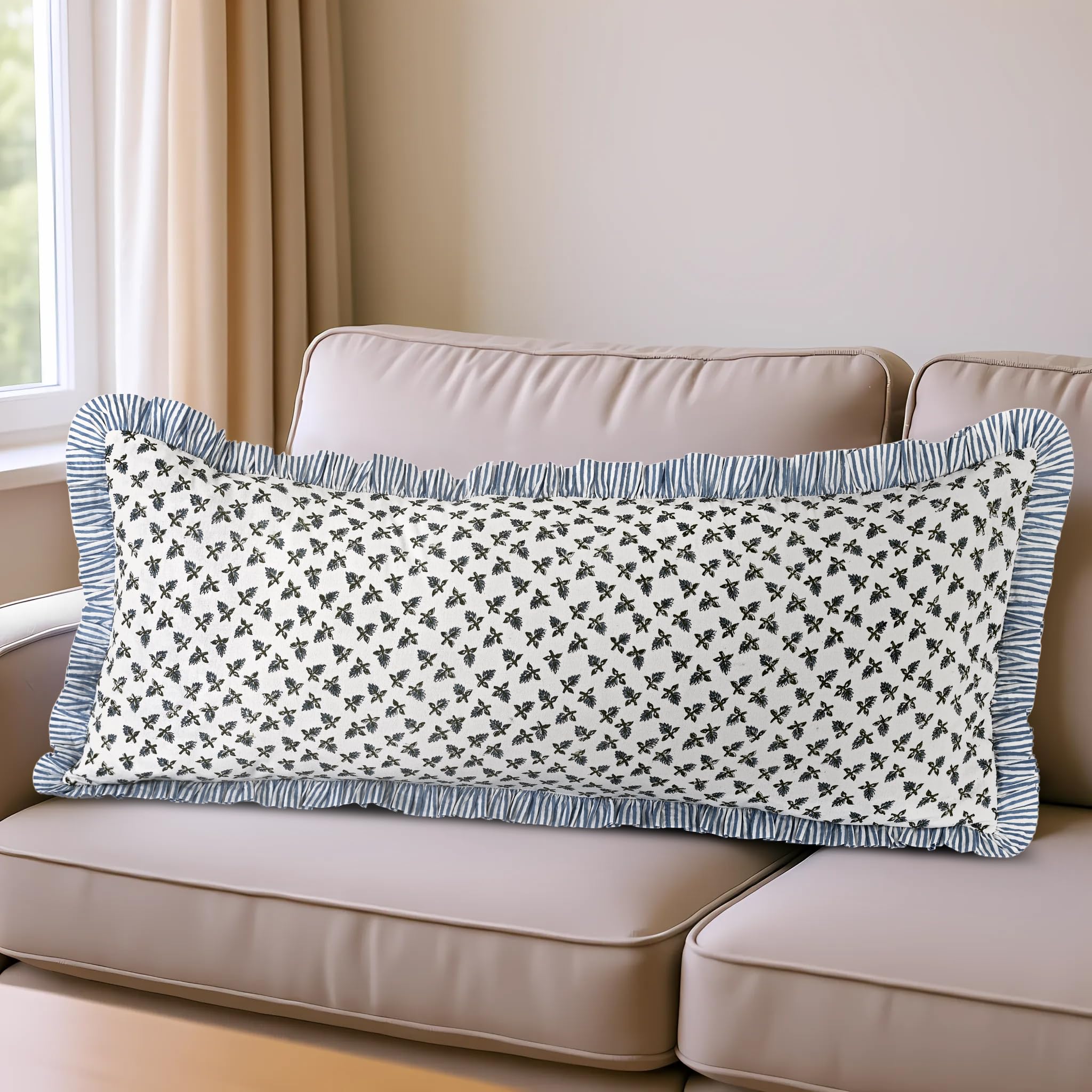 Hand Block Print Cotton Pillow Sham - Baby Blossams