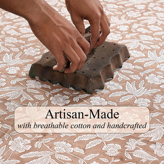 Hand Block Print Cotton Table Runner - Ook Brown